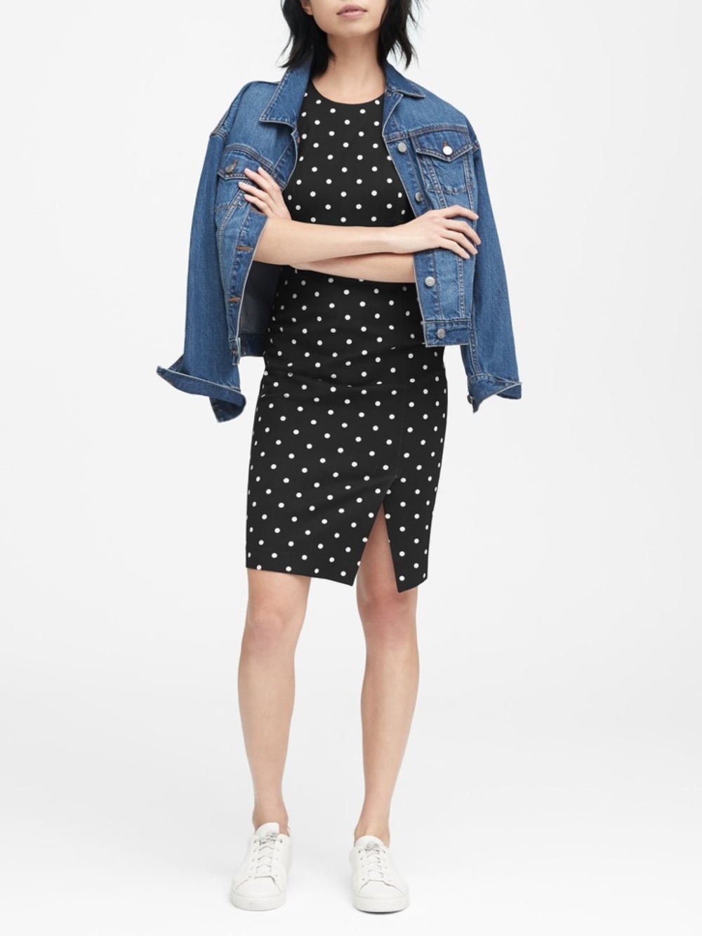 BANANA REPUBLIC | Bi-Stretch Racer-Neck Sheath Dress